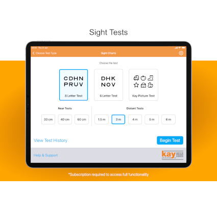 Kay iSight Test Professional App, digital vision testing app