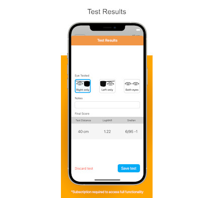 Kay iSight Test Professional App, digital vision testing app