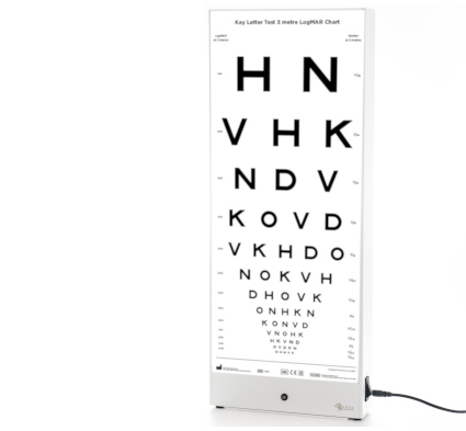 Kay Letter Test 3 Metre Acrylic LogMAR Chart, vision screening chart